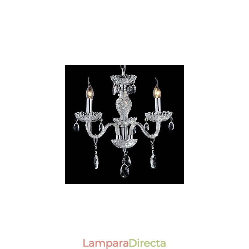 Lámpara de araña de cristal estilo palacio de 6 luces con bombilla de vela