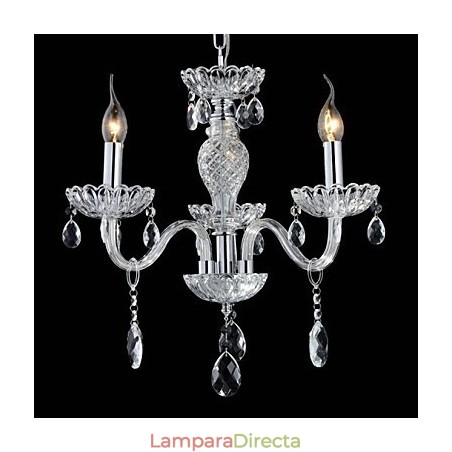 Lámpara de araña de cristal estilo palacio de 6 luces con bombilla de vela Lámpara de araña de cristal estilo palacio de 6 luces con bombilla de vela