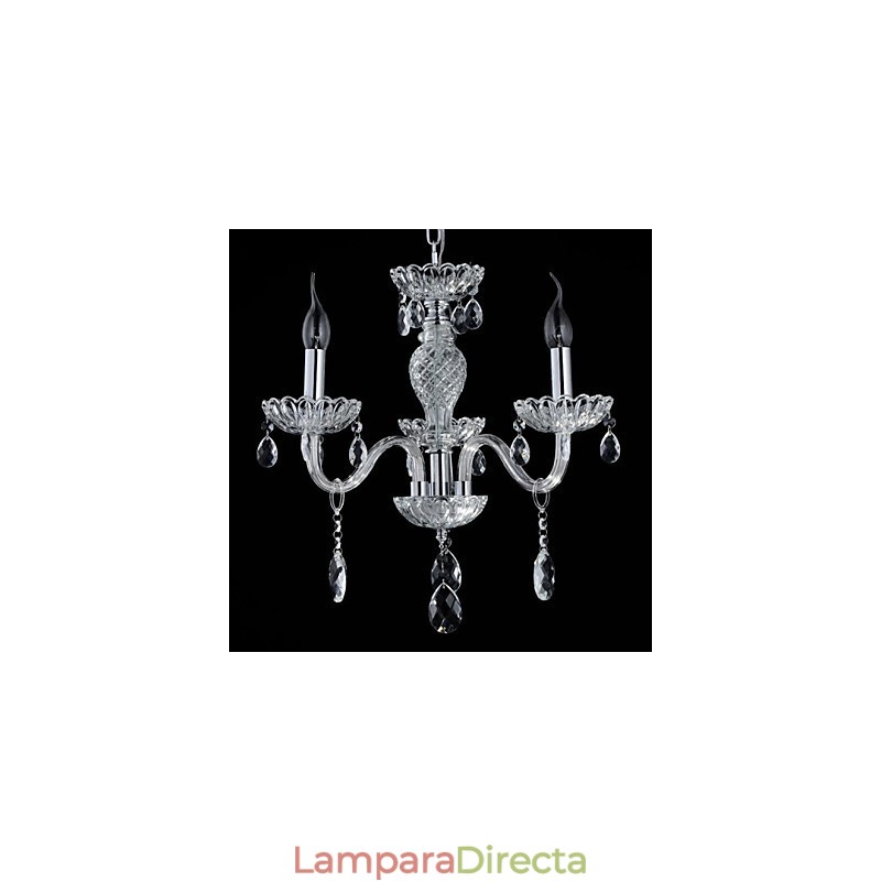 Lámpara de araña de cristal estilo palacio de 6 luces con bombilla de vela