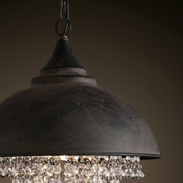 Lámpara colgante estilo loft de cristal, estilo retro, para café, garaje, metal.