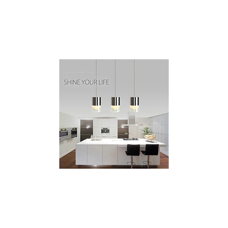 Lámpara colgante de 3 luces moderna contemporánea de metal