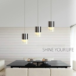 Lámpara colgante de 3 luces moderna contemporánea de metal