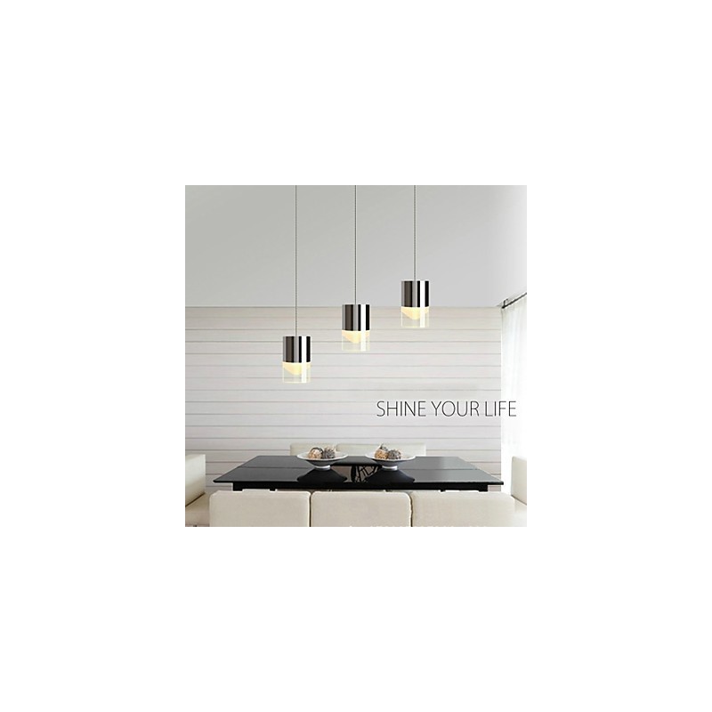 Lámpara colgante de 3 luces moderna contemporánea de metal