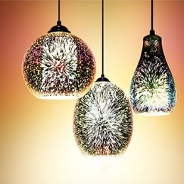 Lámpara colgante creativa de cristal 3D de mesa sencilla