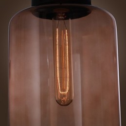 Lámpara colgante moderna de cristal de 70 W con diseño de botella transparente