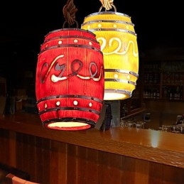 Lámpara de araña de resina de barril con decoración minimalista moderna