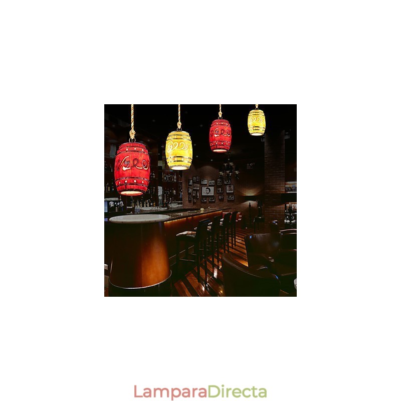 Lámpara de araña de resina de barril con decoración minimalista moderna