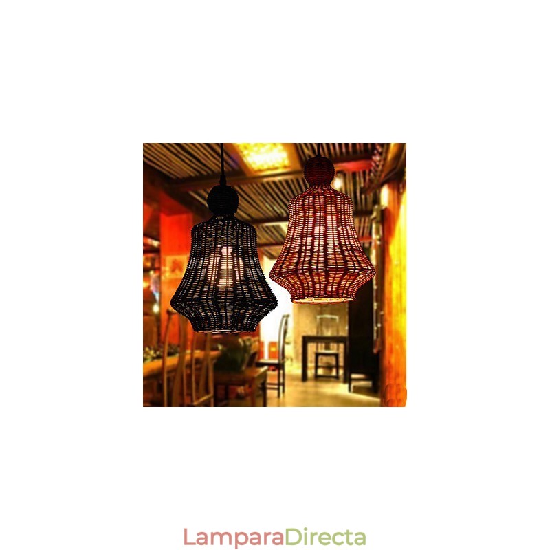 Lámpara de araña de ratán jacinto