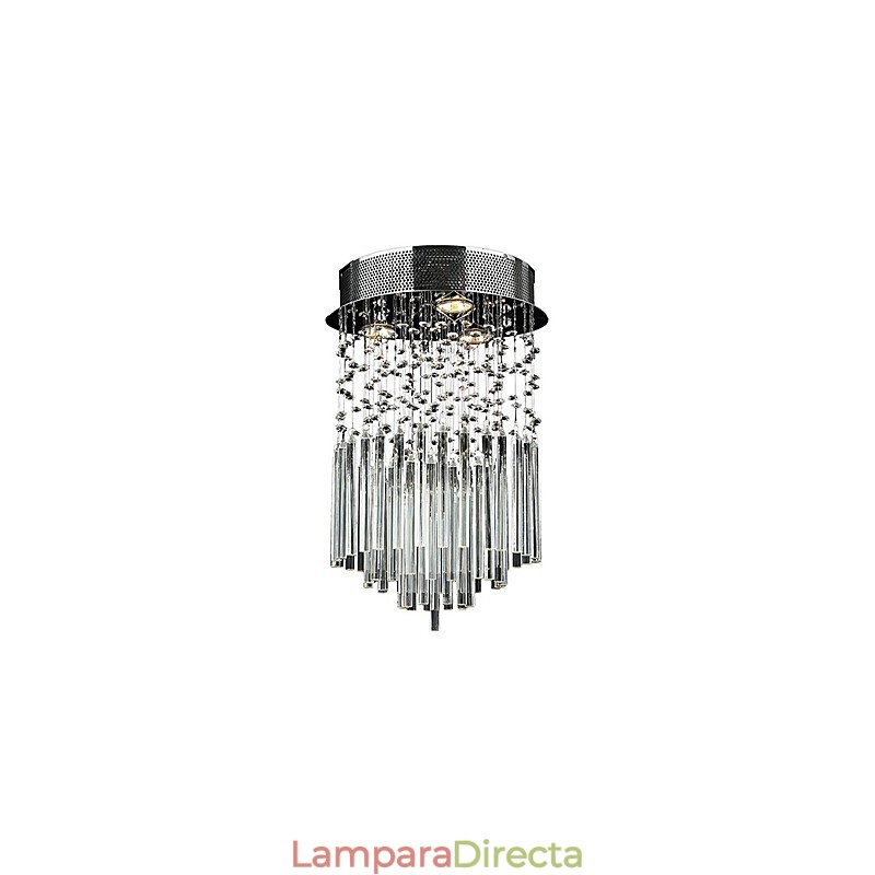 Lámpara empotrada moderna contemporánea de metal galvanizado y cristal