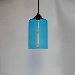 Lámpara colgante con diseño de botella, 1 luz, con pintura de hierro concisa