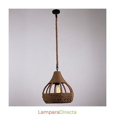 Lámpara colgante de cuerda de 1 luz estilo campestre Lámpara colgante de cuerda de 1 luz estilo campestre