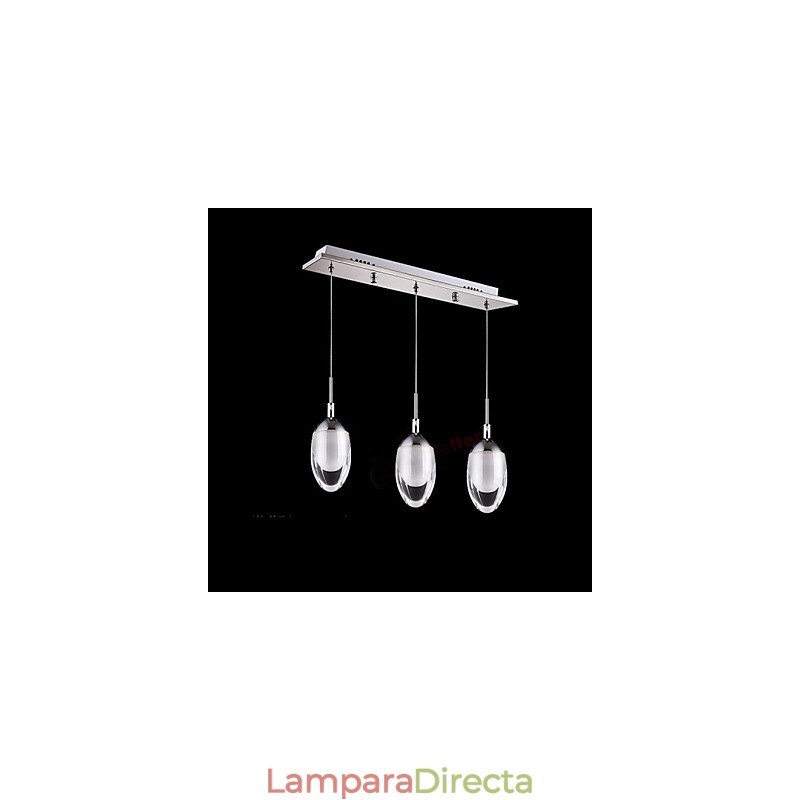 Lámpara colgante moderna contemporánea de metal cromado