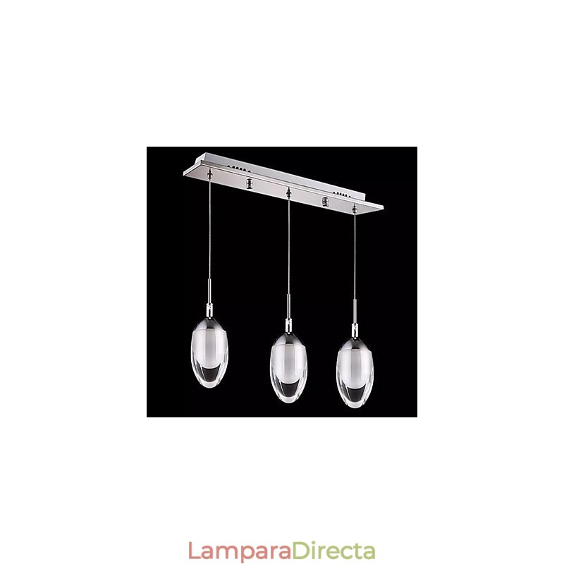 Lámpara colgante moderna contemporánea de metal cromado