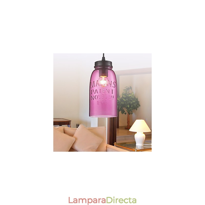 Lámpara colgante moderna de cristal de 1 luz con diseño de burbujas transparentes