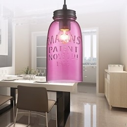 Lámpara colgante moderna de cristal de 1 luz con diseño de burbujas transparentes