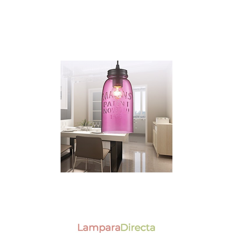 Lámpara colgante moderna de cristal de 1 luz con diseño de burbujas transparentes
