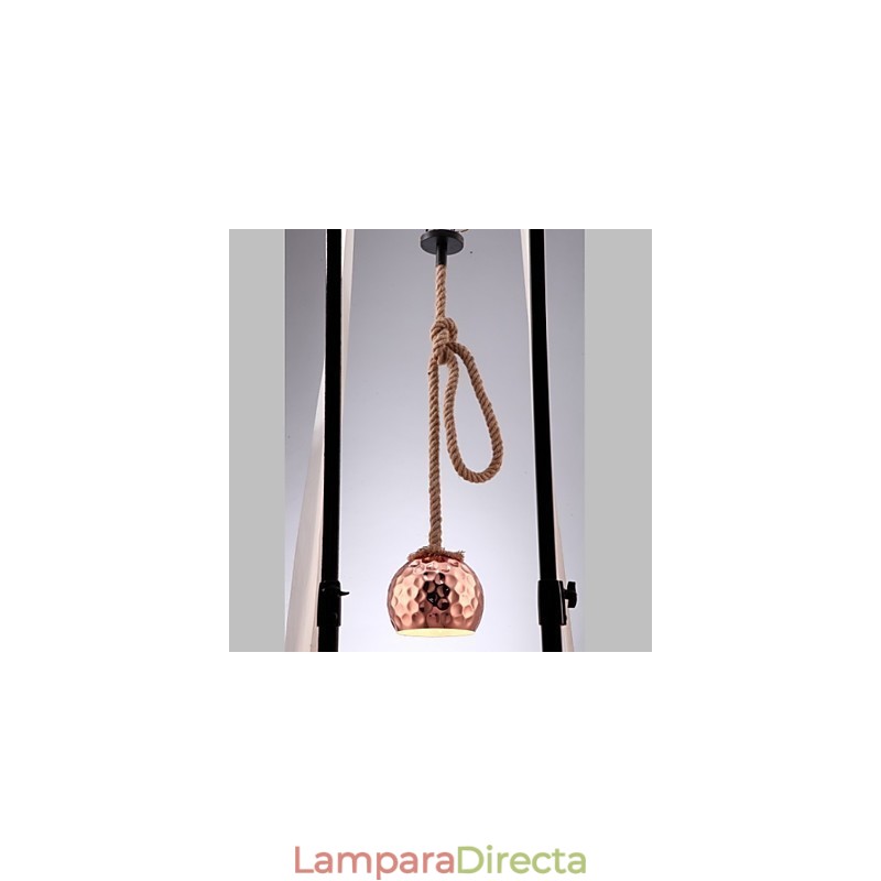 Lámpara de araña estilo country americano con cuerda creativa