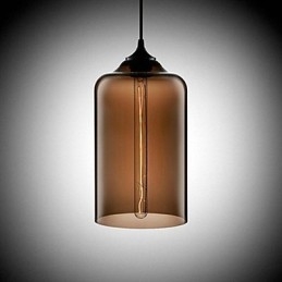 Lámpara colgante con diseño de botella, 1 luz, con pintura de hierro concisa