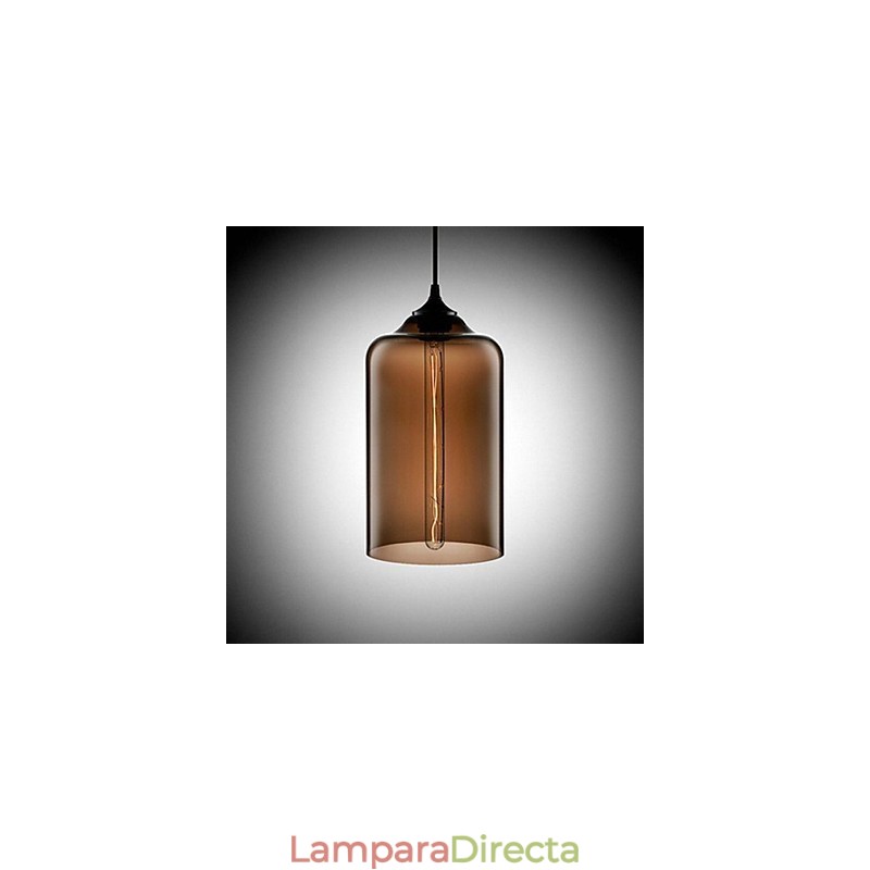 Lámpara colgante con diseño de botella, 1 luz, con pintura de hierro concisa