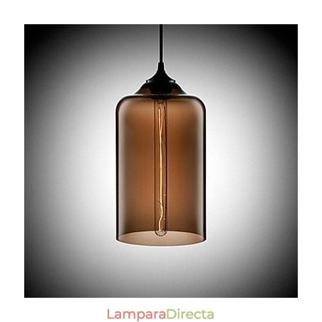 Lámpara colgante con diseño de botella, 1 luz, con pintura de hierro concisa Lámpara colgante con diseño de botella, 1 luz, con pintura de hierro concisa