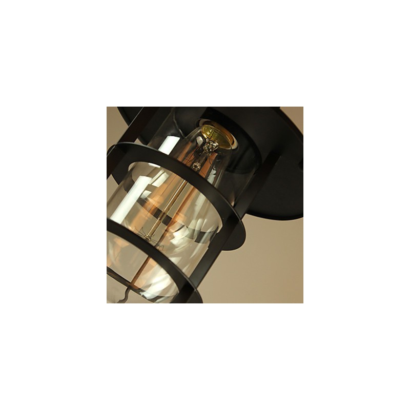 Lámpara colgante de metal con pintura estilo mini retro