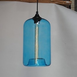 Lámpara colgante minimalista de hierro con diseño de botella, 1 luz