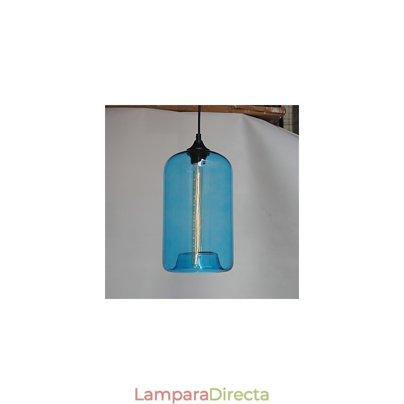 Lámpara colgante minimalista de hierro con diseño de botella, 1 luz