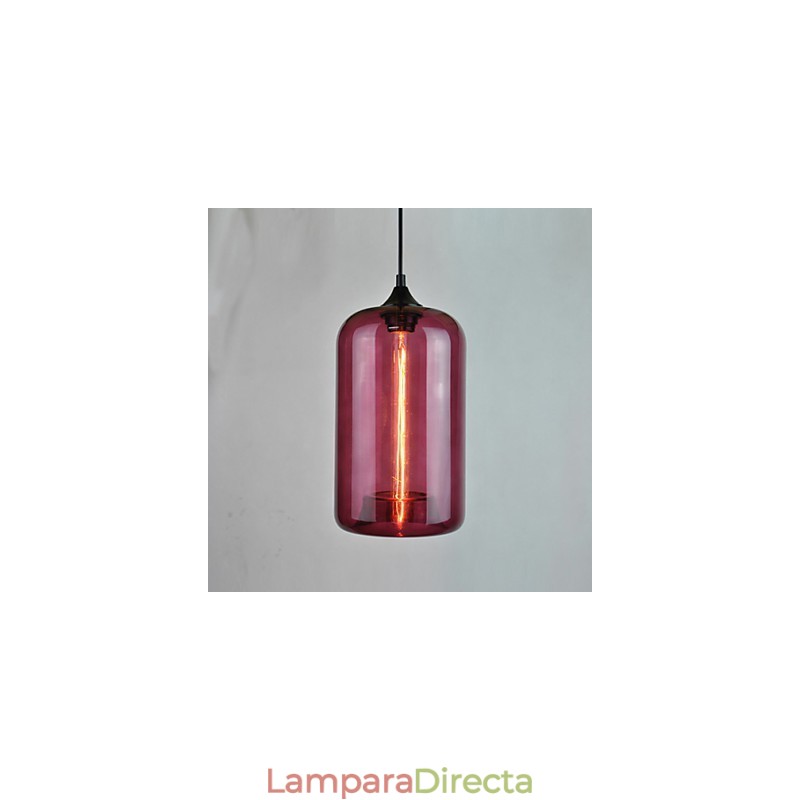 Lámpara colgante minimalista de hierro con diseño de botella, 1 luz