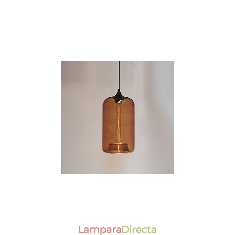 Lámpara colgante minimalista de hierro con diseño de botella, 1 luz
