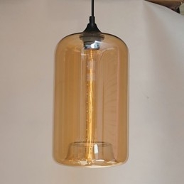 Lámpara colgante minimalista de hierro con diseño de botella, 1 luz