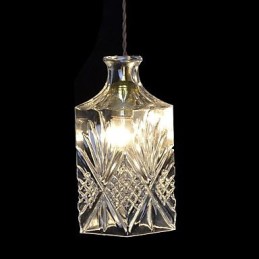 Lámpara colgante de metal y cristal moderna y contemporánea