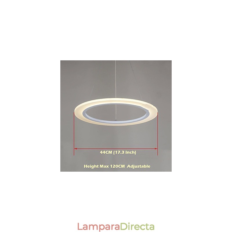 Lámpara colgante de techo redonda de acrílico lechoso con anillo único