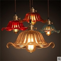 Lámpara de araña de cristal con flores de estilo retro de Shanghai con tapa de cobre
