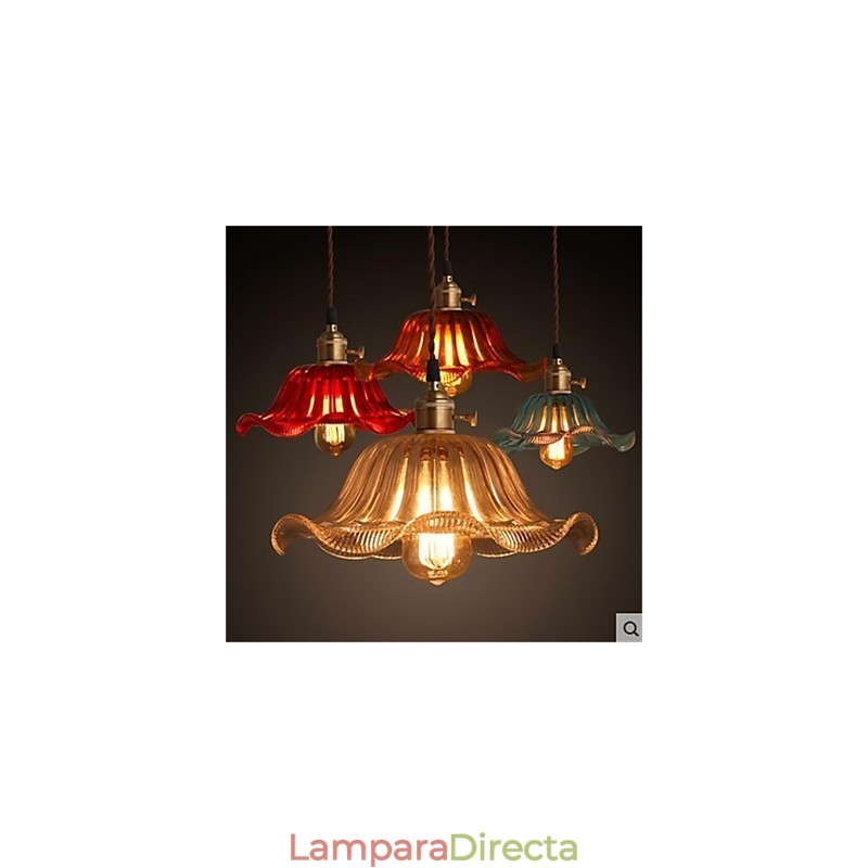 Lámpara de araña de cristal con flores de estilo retro de Shanghai con tapa de cobre