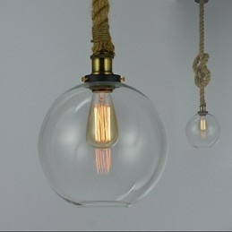 Lámpara de araña de cristal creativa industrial vintage estilo country americano con un solo cabezal y cuerda