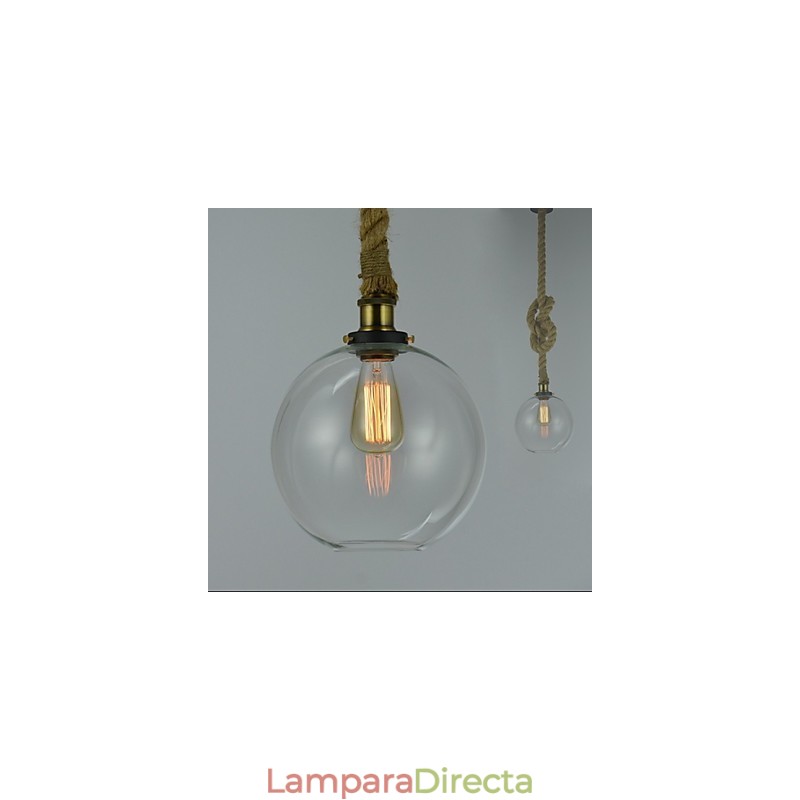 Lámpara de araña de cristal creativa industrial vintage estilo country americano con un solo cabezal y cuerda