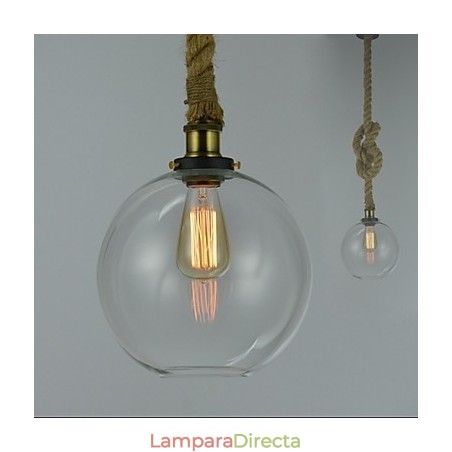 Lámpara de araña de cristal creativa industrial vintage estilo country americano con un solo cabezal y cuerda Lámpara de araña de cristal creativa industrial vintage estilo country americano con un solo cabezal y cuerda