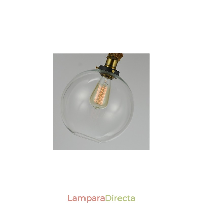 Lámpara de araña de cristal creativa industrial vintage estilo country americano con un solo cabezal y cuerda
