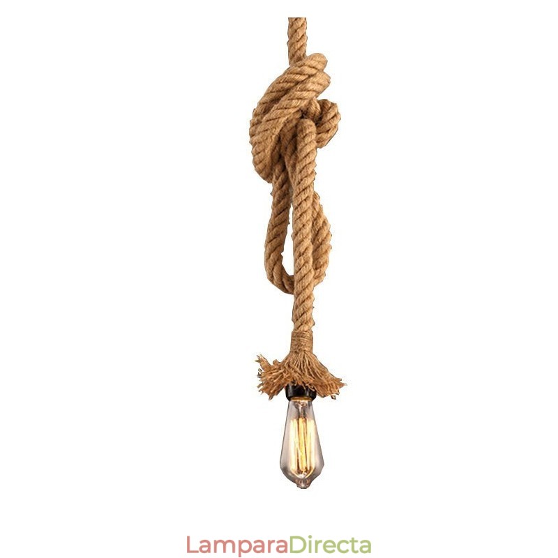 Lámpara de cuerda de cáñamo creativa DIY, 100 cm de largo, incluye 1 bombilla.
