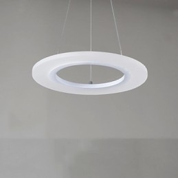 Lámpara colgante de techo redonda de acrílico lechoso con anillo único