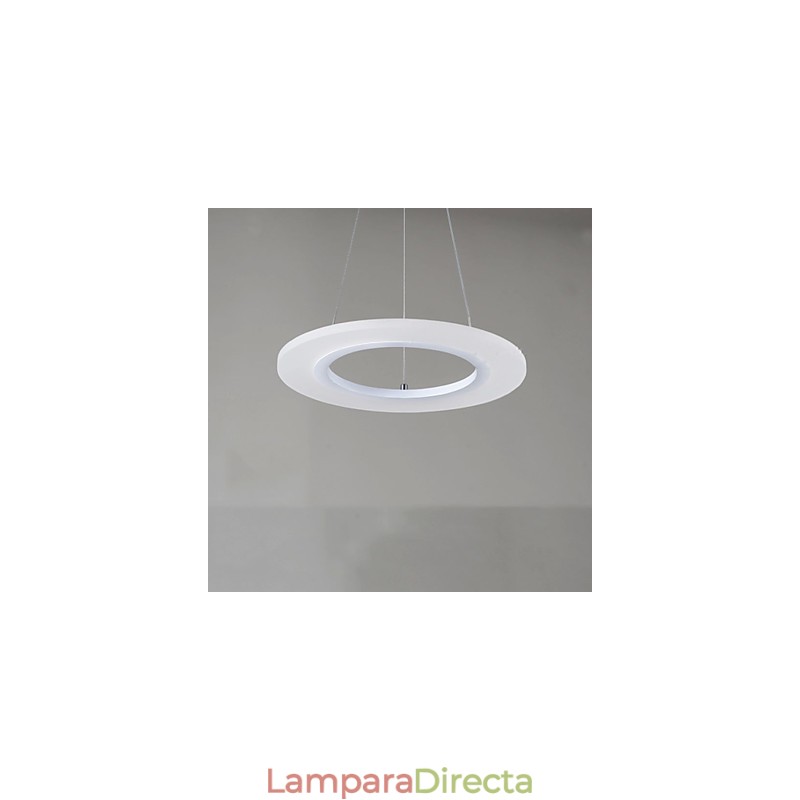 Lámpara colgante de techo redonda de acrílico lechoso con anillo único
