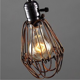 Lámpara de viento industrial estilo country americano, estilo retro, pequeña lámpara de araña de hierro tipo jaula.
