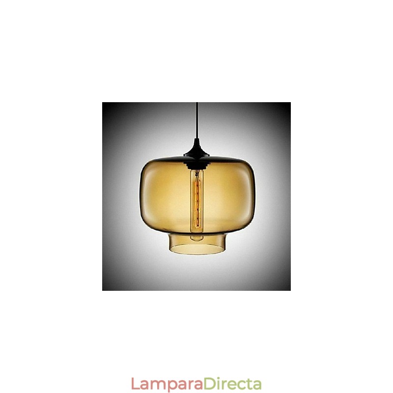 Lámpara colgante con diseño de botella, 1 luz, con pintura de hierro concisa