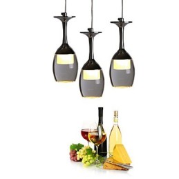 Lámparas colgantes de 3 luces con placa trasera redonda, modernas y contemporáneas de metal.