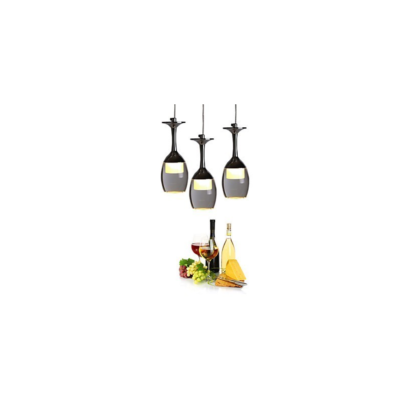 Lámparas colgantes de 3 luces con placa trasera redonda, modernas y contemporáneas de metal.