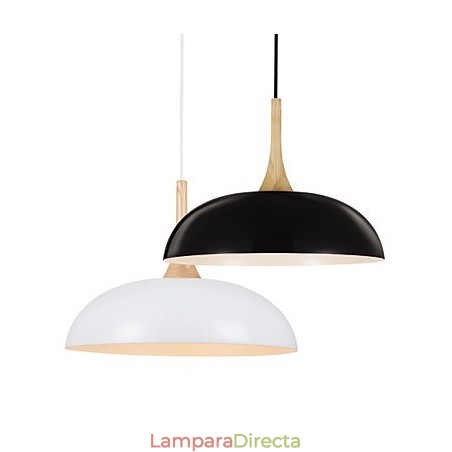 Lámpara colgante artística mini de 1 luz, moderna simplicidad, acabado en blanco y negro, de aluminio y madera. Lámpara colgante artística mini de 1 luz, moderna simplicidad, acabado en blanco y negro, de aluminio y madera.