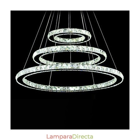 Lámpara colgante de cristal regulable, moderna lámpara circular de araña, lámparas de techo redondas de color blanco frío con control remoto. Lámpara colgante de cristal regulable, moderna lámpara circular de araña, lámparas de techo redondas de color blanco frío con control remoto.
