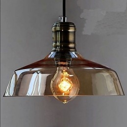 Lámpara colgante de cristal industrial retro sencilla