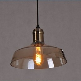 Lámpara colgante de cristal industrial retro sencilla