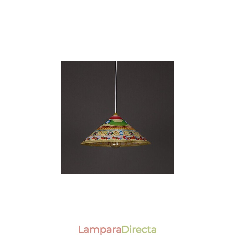 Lámpara de araña moderna con forma de sombrero de té, lámpara de araña con forma de sombrero de bambú
